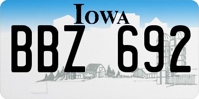 IA license plate BBZ692