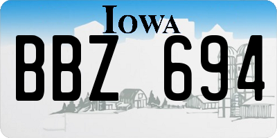 IA license plate BBZ694