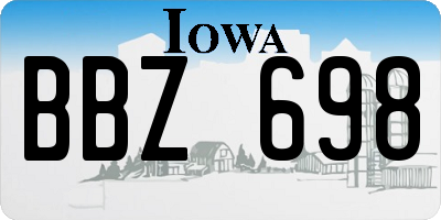 IA license plate BBZ698