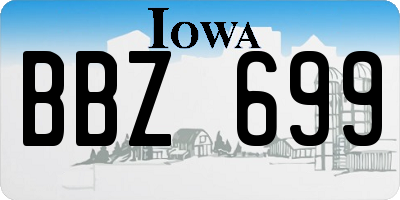 IA license plate BBZ699