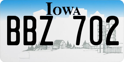 IA license plate BBZ702