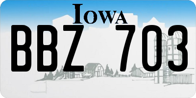 IA license plate BBZ703