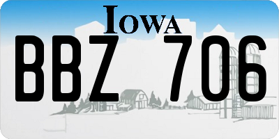 IA license plate BBZ706