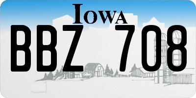 IA license plate BBZ708