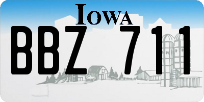 IA license plate BBZ711