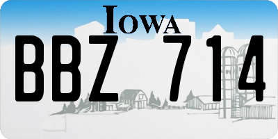 IA license plate BBZ714
