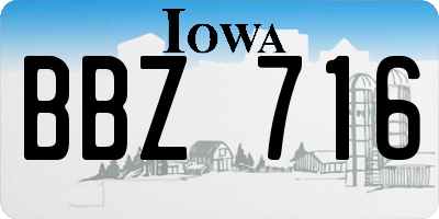 IA license plate BBZ716