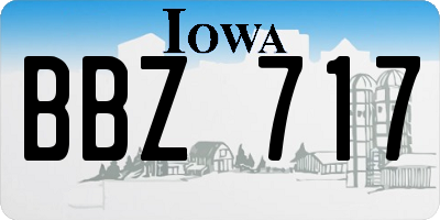 IA license plate BBZ717