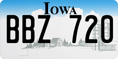 IA license plate BBZ720