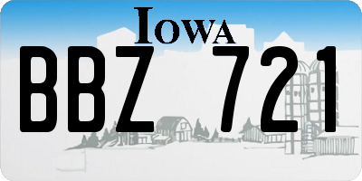 IA license plate BBZ721
