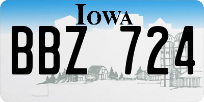 IA license plate BBZ724