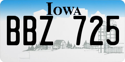 IA license plate BBZ725
