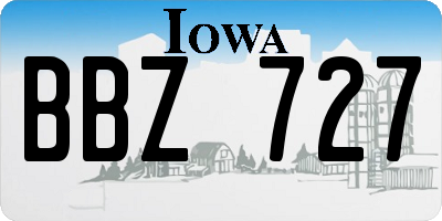 IA license plate BBZ727