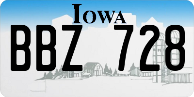 IA license plate BBZ728