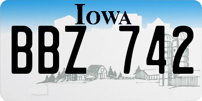 IA license plate BBZ742