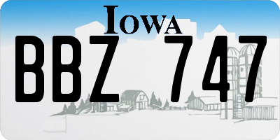 IA license plate BBZ747