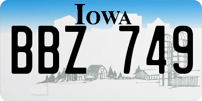 IA license plate BBZ749