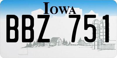 IA license plate BBZ751