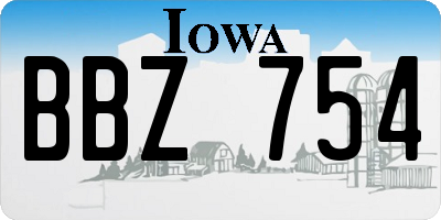 IA license plate BBZ754