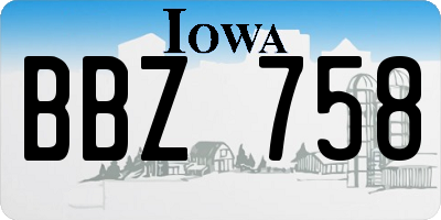 IA license plate BBZ758