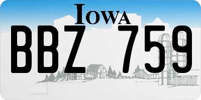 IA license plate BBZ759