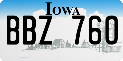 IA license plate BBZ760