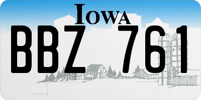 IA license plate BBZ761