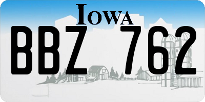 IA license plate BBZ762