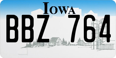 IA license plate BBZ764