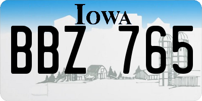 IA license plate BBZ765