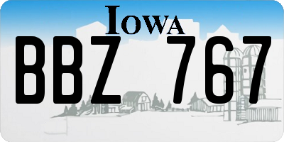 IA license plate BBZ767