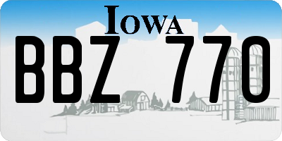 IA license plate BBZ770