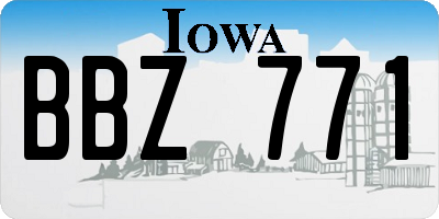 IA license plate BBZ771