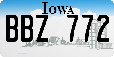 IA license plate BBZ772