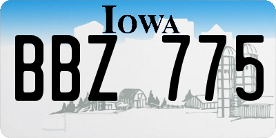 IA license plate BBZ775