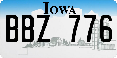 IA license plate BBZ776