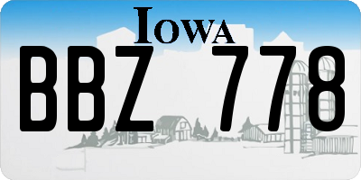IA license plate BBZ778