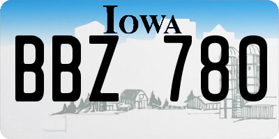 IA license plate BBZ780