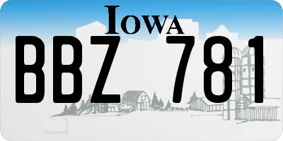 IA license plate BBZ781
