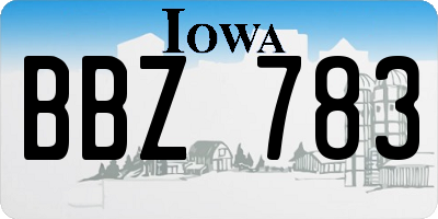 IA license plate BBZ783