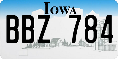 IA license plate BBZ784
