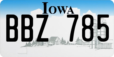 IA license plate BBZ785
