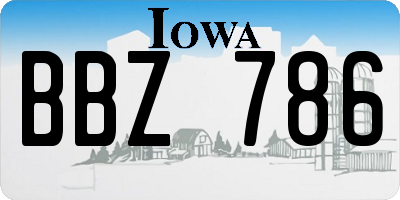 IA license plate BBZ786