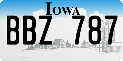 IA license plate BBZ787