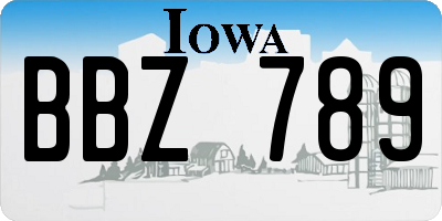 IA license plate BBZ789