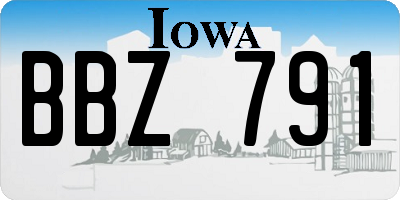 IA license plate BBZ791