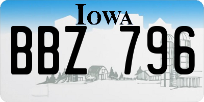 IA license plate BBZ796