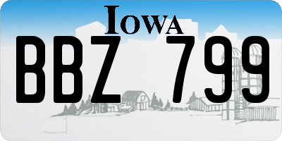 IA license plate BBZ799