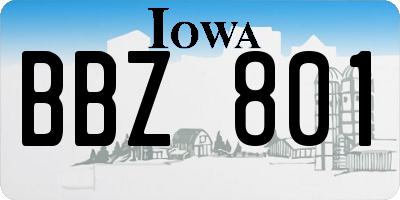 IA license plate BBZ801