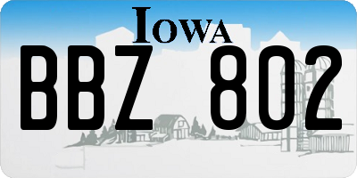 IA license plate BBZ802
